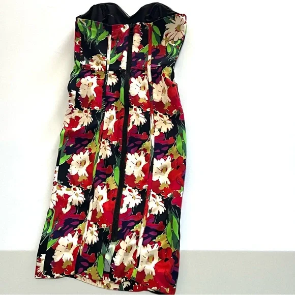 Veronica Beard Saffron Floral Print Strapless Dress Size 2 New - Picture 5 of 10